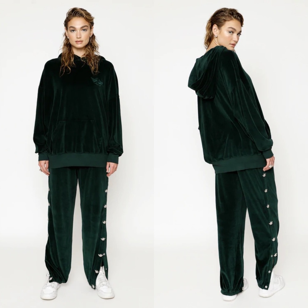 BOYSLIE GREEN BF VELOUR HOODIE